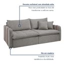 Ver imagem 4 de Sofá Cama Retrátil e Reclinável 3 Lugares Linho Gelo Michigan 220cm Yescasa