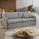 Ver imagem 1 de Sofá Cama Retrátil e Reclinável 3 Lugares Linho Gelo Michigan 220cm Yescasa