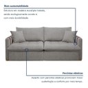Ver imagem 6 de Sofá Cama Retrátil e Reclinável 3 Lugares Linho Gelo Michigan 220cm Yescasa