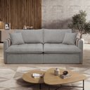 Ver imagem 2 de Sofá Cama Retrátil e Reclinável 3 Lugares Linho Gelo Michigan 220cm Yescasa