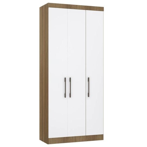 Guarda Roupa Modulado 102cm com 3 Portas Delphi Avelã/branco L01 - Mpozenato