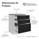 Ver imagem 3 de Balcão de Cozinha 60 cm 3 Gavetas Branco/Preto Lux Madesa
