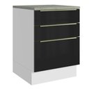Ver imagem 1 de Balcão de Cozinha 60 cm 3 Gavetas Branco/Preto Lux Madesa