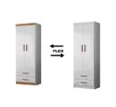 Ver imagem 1 de Módulo Roupeiro Ônix 2 Portas 3 Gavetas e Cabideiro Flex Nature Branco - Peternella