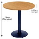Ver imagem 4 de Mesa Zeta Ferro Preto 75 Cm (alt) Disco Redondo Tampo Mdp Redondo 80 Cm (larg) X 2,5 Cm (alt) Samba