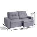 Ver imagem 3 de Sofá + Pillow Berlim Cinza 2,00M 3 Lugares Rec Estofados