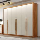 Ver imagem 4 de Guarda Roupa Casal Livorno Plus 6 Portas 4 Gavetas Cinamomo Fendi - Novo Horizonte