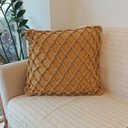 Ver imagem 1 de Capa de Almofada Artesanal Cordão Mostarda 40x40