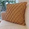 Capa de Almofada Artesanal Cordão Mostarda 40x40 - 2
