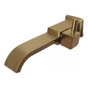 Torneira Banheiro Parede Lavatório Simples Dourada Básica