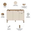 Ver imagem 3 de Balcão de Cozinha com Tampo 3 Portas Laura Plus Soft/freijó Z06 - Mpozenato