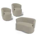 Ver imagem 1 de Kit 2 Poltronas e 1 Namoradeira Aisha Orgânica Suede Bege - Desk Design
