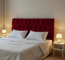 Ver imagem 1 de Cabeceira Almofadada Suspensa de Cama Casal Cabeceira Leticia 140cm X 55cm Vinho
