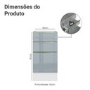 Ver imagem 2 de Balcão de Cozinha 40 Cm 3 Gavetas (sem Tampo) Branco/cinza Lux Madesa Branco/cinza