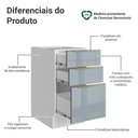 Ver imagem 3 de Balcão de Cozinha 40 Cm 3 Gavetas (sem Tampo) Branco/cinza Lux Madesa Branco/cinza