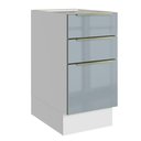 Ver imagem 1 de Balcão de Cozinha 40 Cm 3 Gavetas (sem Tampo) Branco/cinza Lux Madesa Branco/cinza