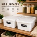 Ver imagem 2 de Kit 2 Caixa Frigorifica Acougue Carnes Frios Gigante com Tampa 26 Litros Organizadora Grande Box Bra