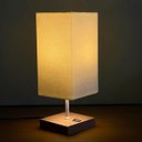 Ver imagem 2 de Kit 2 Abajur Luminaria de Mesa Quadrado Mdf Interruptor Ref 49 Decoração Casa Sala Quarto Escritório