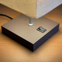 Ver imagem 4 de Kit 2 Abajur Luminaria de Mesa Quadrado Mdf Interruptor Ref 49 Decoração Casa Sala Quarto Escritório