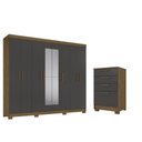 Ver imagem 2 de Guarda Roupa Casal Grande Atenas + Comoda Atenas
