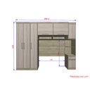 Ver imagem 3 de Guarda Roupa Dormitório Modulado Master Casal 1,38 m - Avelã Rústico e Ártico Rústico - Luciane M03