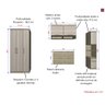 Guarda Roupa Dormitório Modulado Master Casal 1,38 m - Avelã Rústico e Ártico Rústico - Luciane M03 - 2