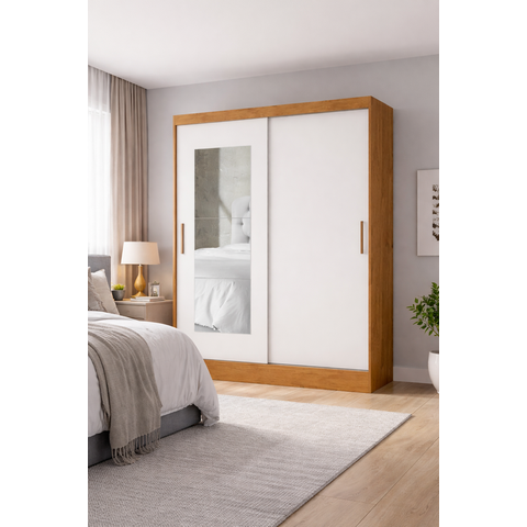Guarda Roupa com 2 Portas e Espelho Sapphire -grand Line