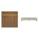 Ver imagem 3 de Rack com Painel MDF 185,5CMX183CM Conjunto Sala de Estar e Liverpool Yescasa Marrom Pinho/Off White