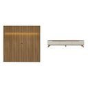 Ver imagem 3 de Rack com Painel para TV até 75 Polegadas com LED MDF 185,5CMX183CM Impressão Ripada 3D Liverpool