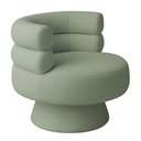 Ver imagem 6 de Poltrona Orgânica Mabel Base Giratória Bouclé Verde Claro - Nexta Casa