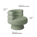 Ver imagem 3 de Poltrona Orgânica Mabel Base Giratória Bouclé Verde Claro - Nexta Casa