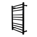 Ver imagem 1 de Toalheiro Térmico Quadrado Inox Preto Esquerdo e Kit de Banheiro em Bambu Preto