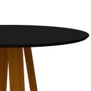 Ver imagem 3 de Mesa De Jantar Para 4 Lugares Tampo Redondo Com Vidro 1,20m Vitoria Cor Ypê Preto New Ceval 23108-96