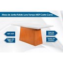 Ver imagem 2 de Conjunto: Mesa de Cozinha Luna Tampo Madeirado C/ Vidro Canto Curvo 180x90cm e 6 Cadeiras Grécia