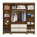 Ver imagem 3 de Guarda Roupa 8 Portas Belém Castanho Wood Off White 972030 Moval