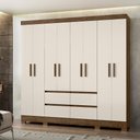 Ver imagem 2 de Guarda Roupa 8 Portas Belém Castanho Wood Off White 972030 Moval