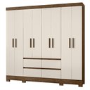 Ver imagem 1 de Guarda Roupa 8 Portas Belém Castanho Wood Off White 972030 Moval