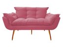 Ver imagem 2 de Kit Namoradeira +1 Puff Puf Decorativo Opala Suede Rosa Pés Madeira Mz Decor