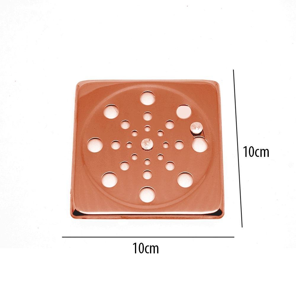 Tampa para Ralo Grelha Quadrado 10cm Abre/ Fecha - Rose - 5