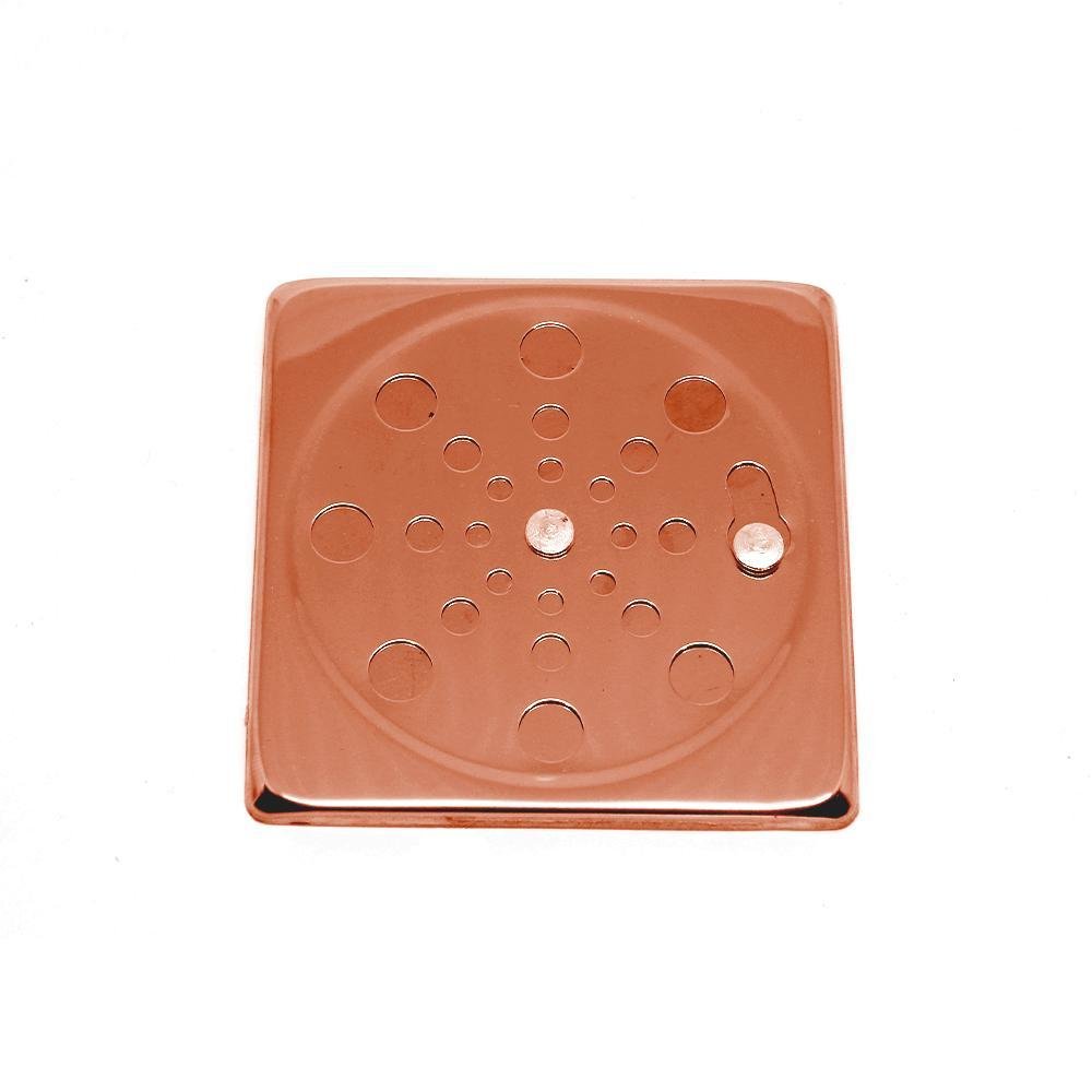 Tampa para Ralo Grelha Quadrado 10cm Abre/ Fecha - Rose - 3