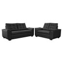 Ver imagem 2 de Conjunto Sofá Cinquecento de Courino Preto 3 e 2 Lugares Fratello