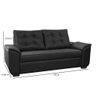 Conjunto Sofá Cinquecento de Courino Preto 3 e 2 Lugares Fratello - 3