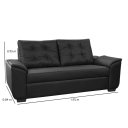 Ver imagem 3 de Conjunto Sofá Cinquecento de Courino Preto 3 e 2 Lugares Fratello