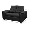 Conjunto Sofá Cinquecento de Courino Preto 3 e 2 Lugares Fratello - 4