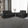 Conjunto Sofá Cinquecento de Courino Preto 3 e 2 Lugares Fratello - 1
