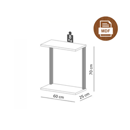 Mesinha Lateral para Sofá Estilo Industrial 100%mdf, Mesa Apoio, Mesa Auxiliar Sofá - 2