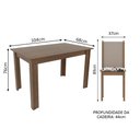 Ver imagem 3 de Conjunto Sala de Jantar Cíntia Madesa Mesa Tampo de Madeira com 4 Cadeiras - Rustic/crema/hibiscos
