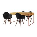 Ver imagem 6 de Mesa Jantar Industrial Filadélfia Canela 137x90cm Base Cobre com 4 Poltronas Pretas Mad Marrom