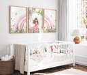 Ver imagem 2 de Kit 3 Quadros Fada Arco Íris Flores Rosa Quarto Menina Infantil Bebê
