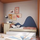 Ver imagem 4 de Cama de Solteiro com Escrivaninha, Cama Auxiliar e Cantos Arrendondados Completa Móveis